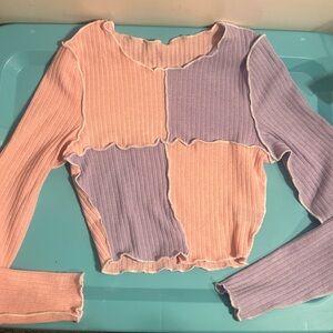 Pink & purple cropped long sleeve